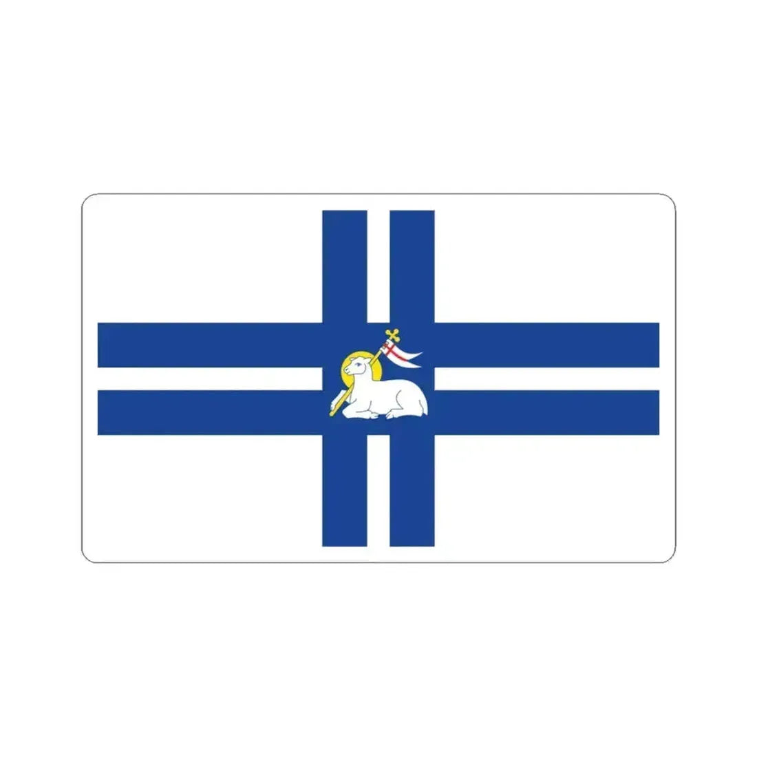 Flag of Preston UK - STICKER Vinyl Kiss-Cut Decal 3 Inch White - The Sticker Space