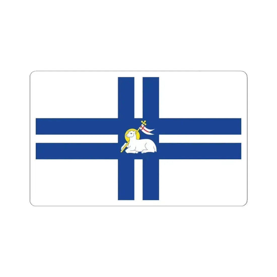 Flag of Preston UK - STICKER Vinyl Kiss-Cut Decal 4 Inch White - The Sticker Space