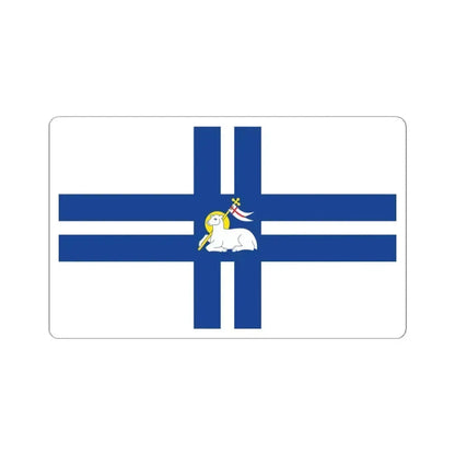 Flag of Preston UK - STICKER Vinyl Kiss-Cut Decal 4 Inch White - The Sticker Space