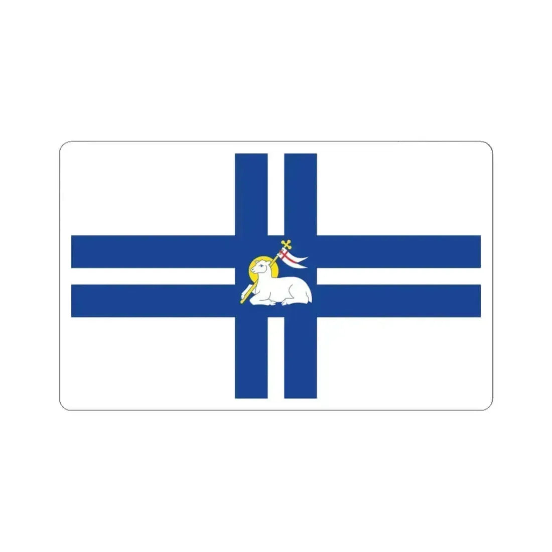 Flag of Preston UK - STICKER Vinyl Kiss-Cut Decal 6 Inch White - The Sticker Space