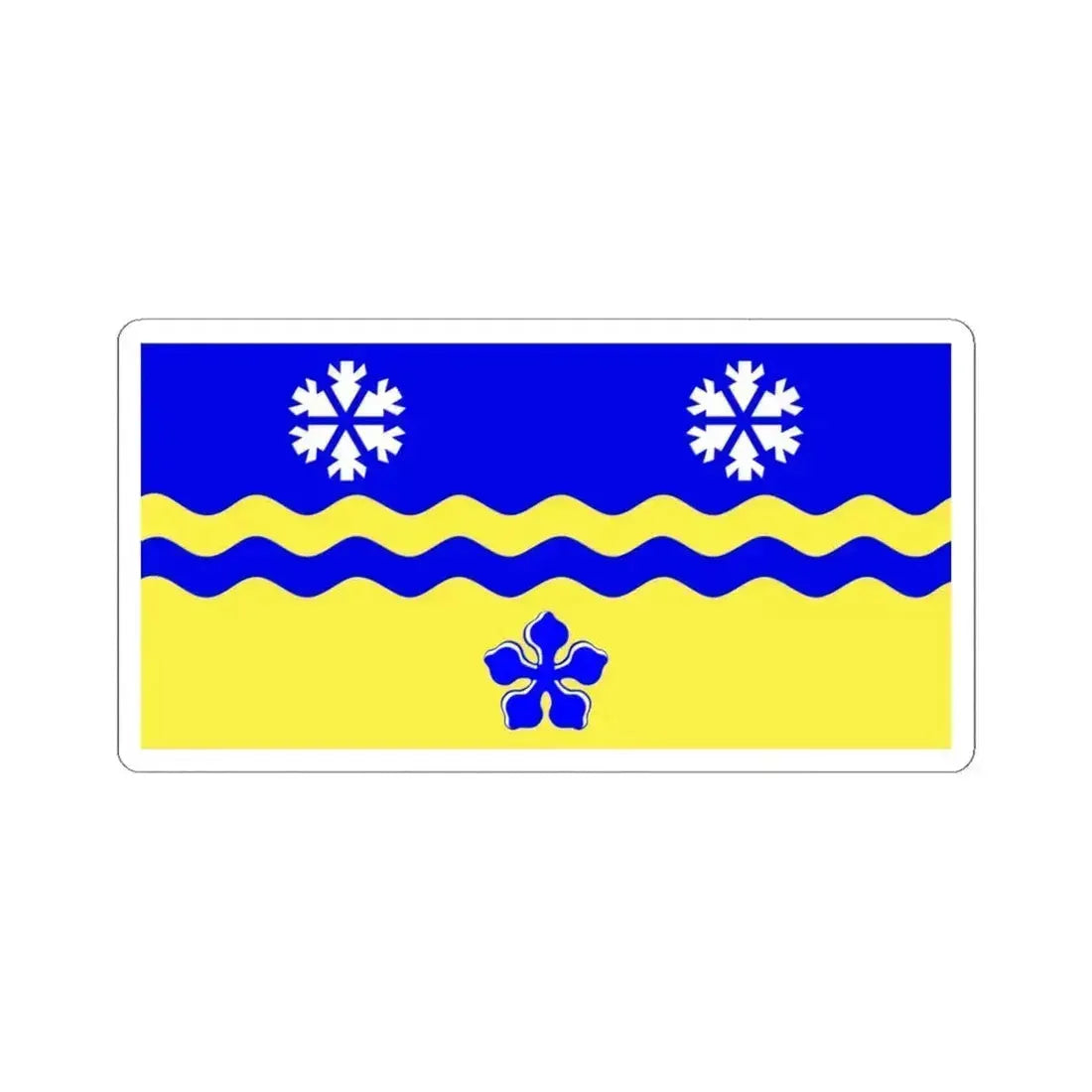 Flag of Prince George British Columbia Canada - STICKER Vinyl Kiss-Cut Decal 4 Inch White - The Sticker Space