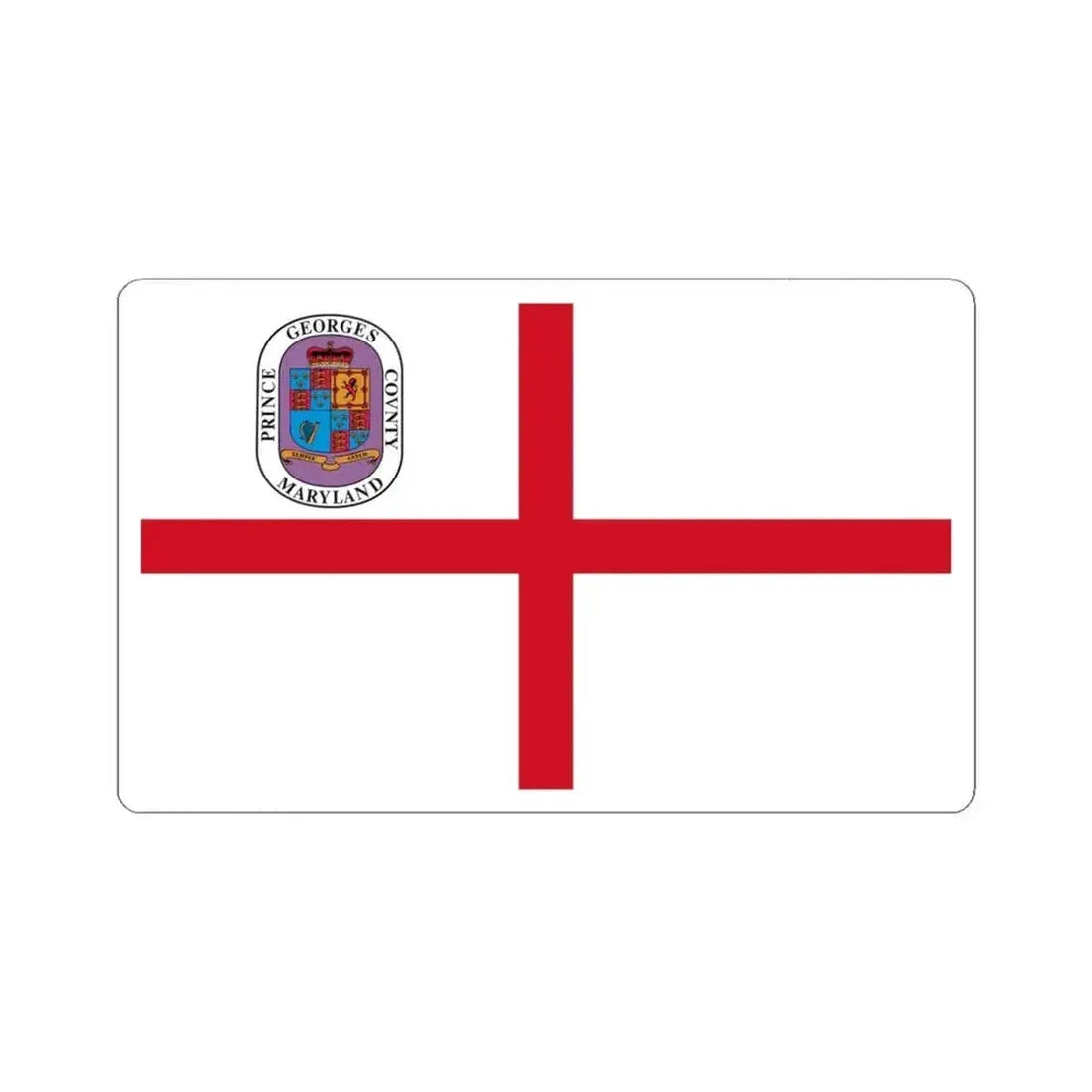 Flag of Prince Georges County Maryland (United States) STICKER Vinyl Kiss-Cut Decal 4 Inch White - The Sticker Space