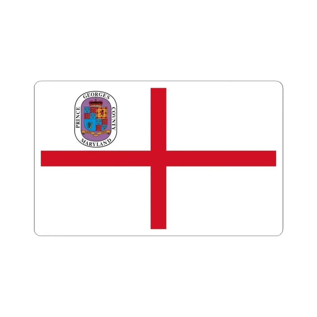 Flag of Prince Georges County Maryland (United States) STICKER Vinyl Kiss-Cut Decal 6 Inch White - The Sticker Space