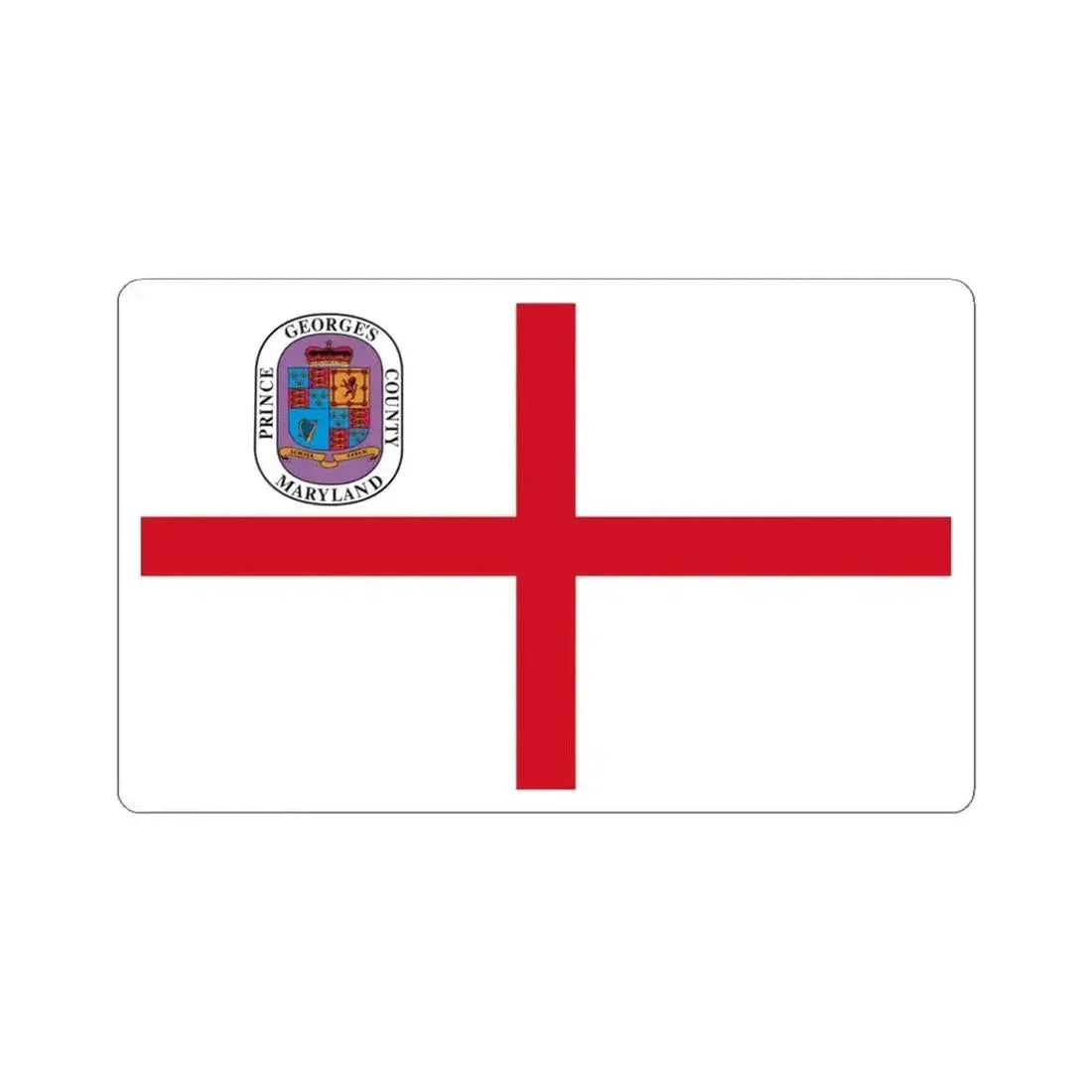 Flag of Prince Georges County Maryland unofficial (United States) STICKER Vinyl Kiss-Cut Decal 4 Inch White - The Sticker Space
