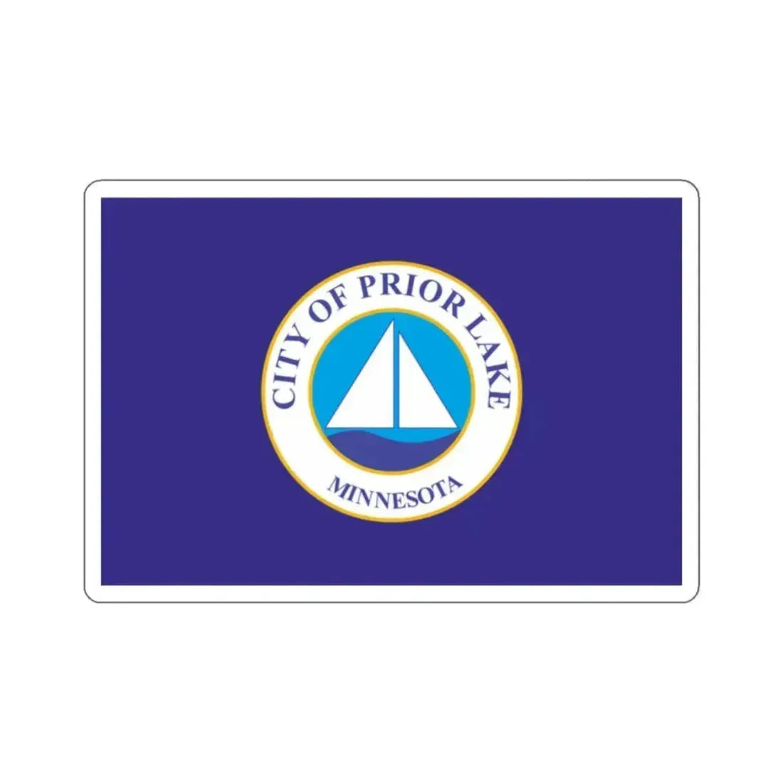 Flag of Prior Lake, Minnesota - STICKER Vinyl Kiss-Cut Decal 2 Inch White - The Sticker Space