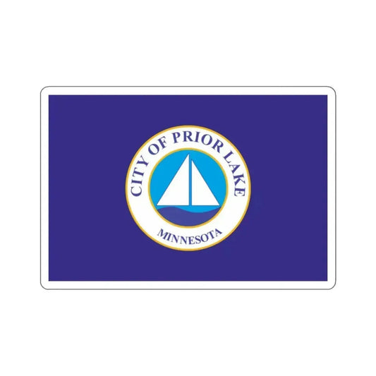 Flag of Prior Lake, Minnesota - STICKER Vinyl Kiss-Cut Decal 2 Inch White - The Sticker Space