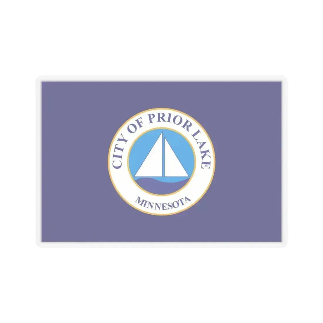 Flag of Prior Lake, Minnesota - STICKER Vinyl Kiss-Cut Decal 3 Inch Transparent - The Sticker Space