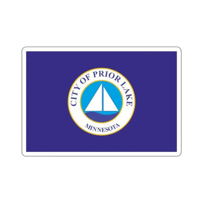 Flag of Prior Lake, Minnesota - STICKER Vinyl Kiss-Cut Decal 3 Inch White - The Sticker Space