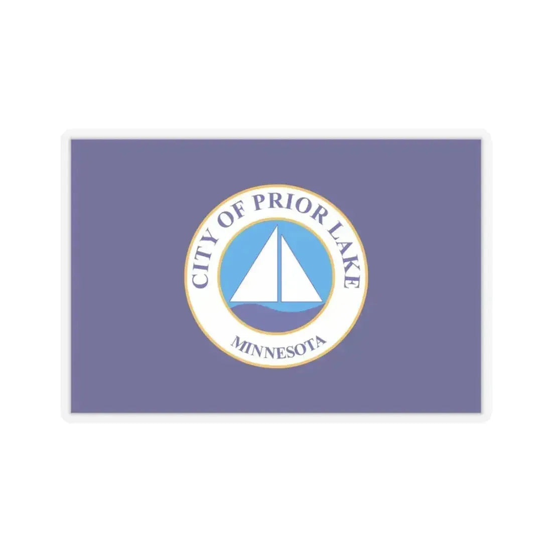 Flag of Prior Lake, Minnesota - STICKER Vinyl Kiss-Cut Decal 4 Inch Transparent - The Sticker Space