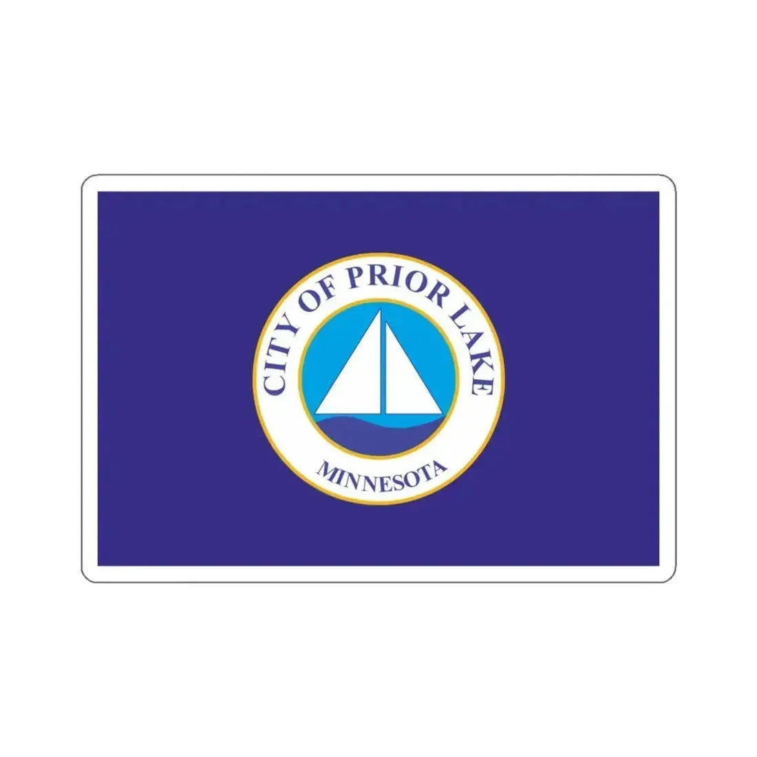 Flag of Prior Lake, Minnesota - STICKER Vinyl Kiss-Cut Decal 4 Inch White - The Sticker Space