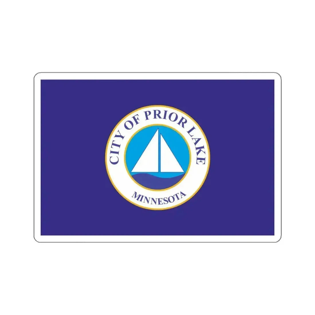 Flag of Prior Lake, Minnesota - STICKER Vinyl Kiss-Cut Decal 6 Inch White - The Sticker Space