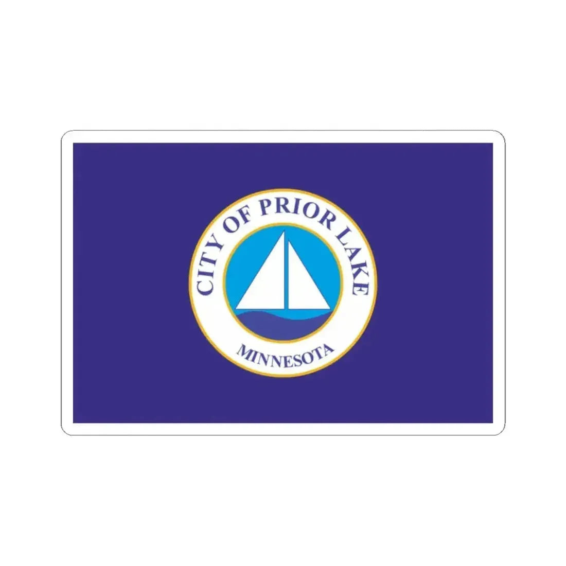 Flag of Prior Lake Minnesota (United States) STICKER Vinyl Kiss-Cut Decal 2 Inch White - The Sticker Space