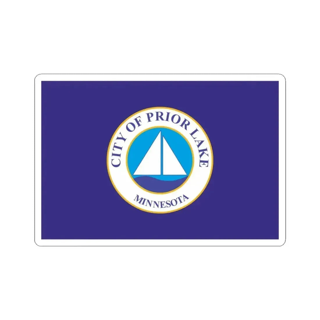 Flag of Prior Lake Minnesota (United States) STICKER Vinyl Kiss-Cut Decal 3 Inch White - The Sticker Space