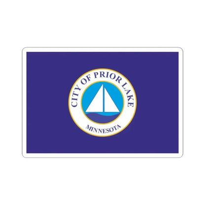 Flag of Prior Lake Minnesota (United States) STICKER Vinyl Kiss-Cut Decal 4 Inch White - The Sticker Space