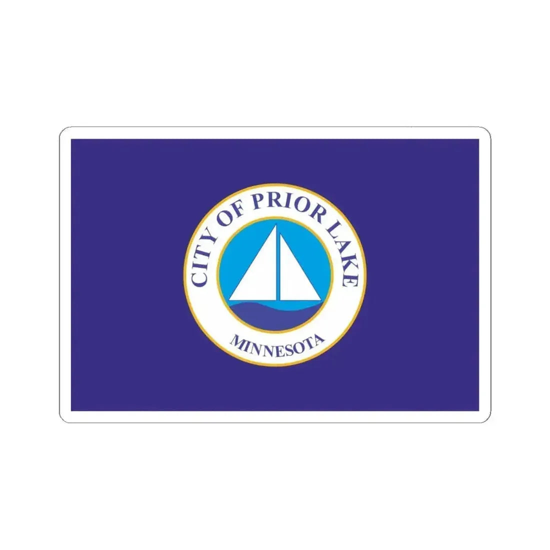 Flag of Prior Lake Minnesota (United States) STICKER Vinyl Kiss-Cut Decal 6 Inch White - The Sticker Space
