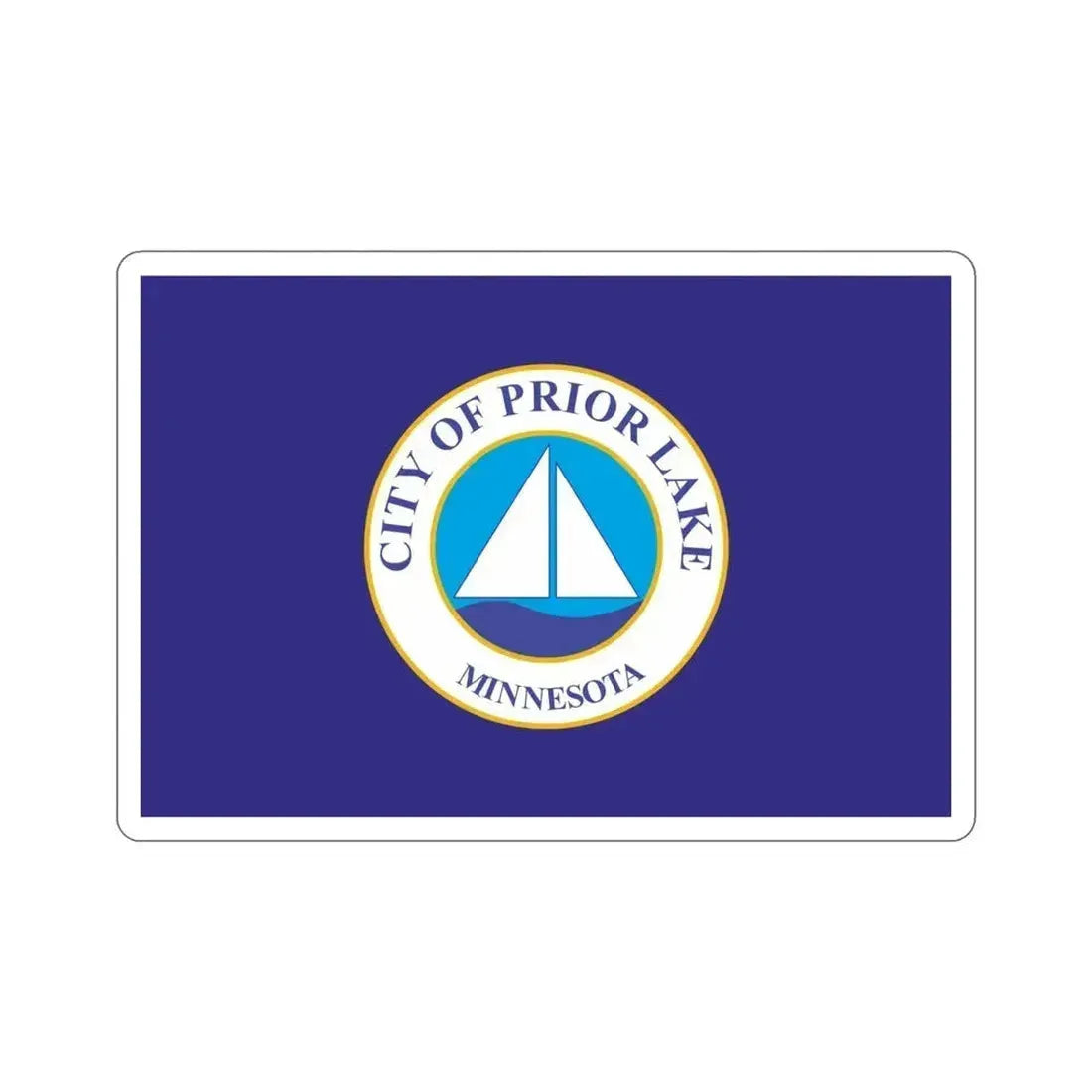 Flag of Prior Lake Minnesota USA STICKER Vinyl Die-Cut Decal 4 Inch - The Sticker Space