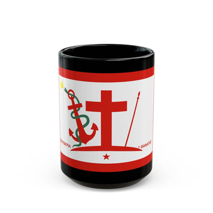 Flag of Psara Greece - Black Coffee Mug-15oz-The Sticker Space