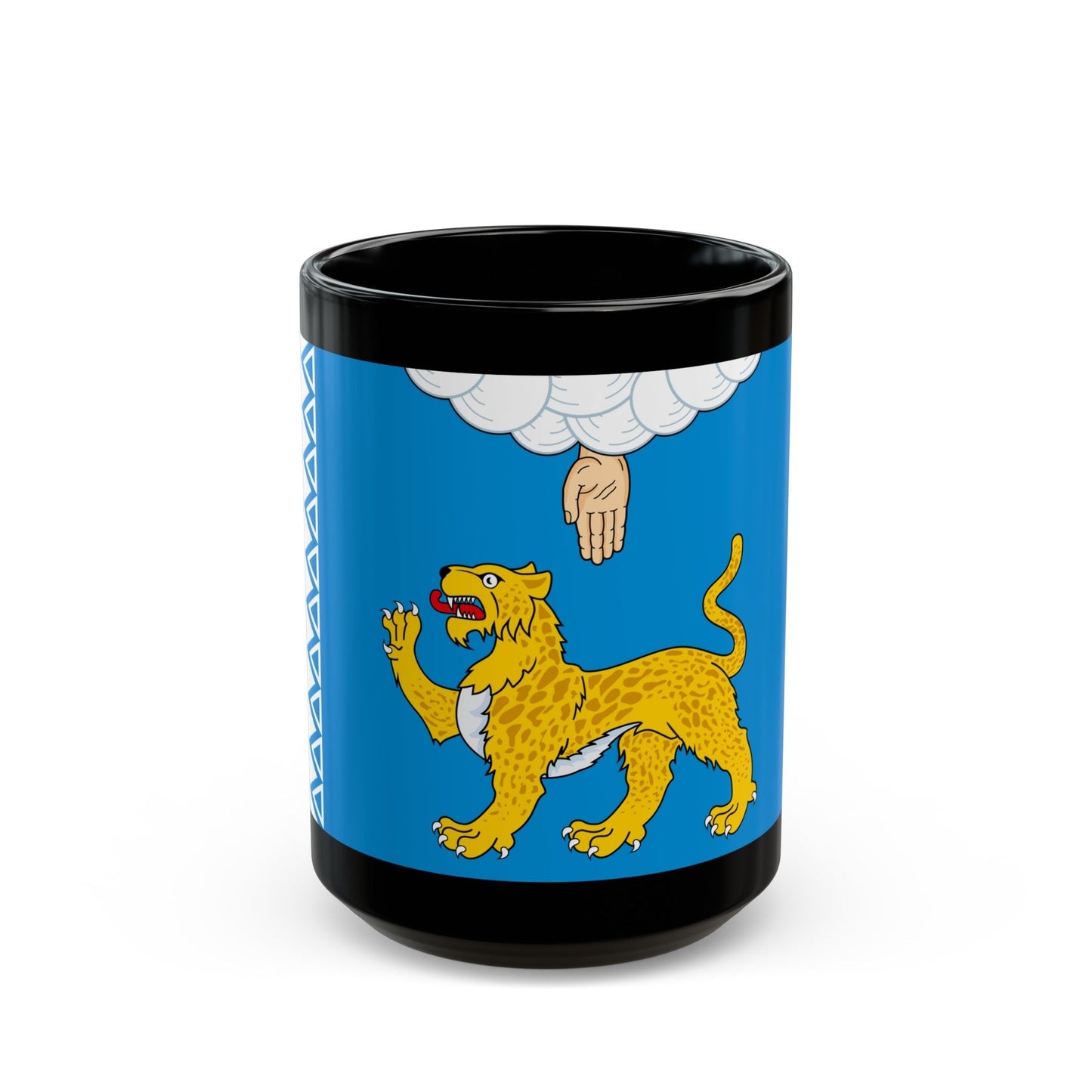 Flag of Pskov Oblast Russia - Black Coffee Mug-15oz-The Sticker Space