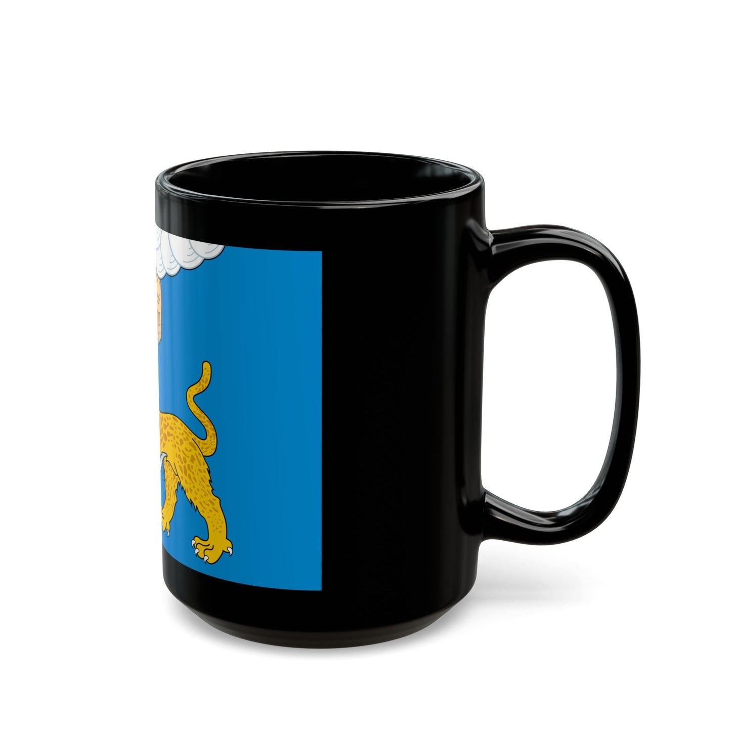 Flag of Pskov Oblast Russia - Black Coffee Mug-The Sticker Space