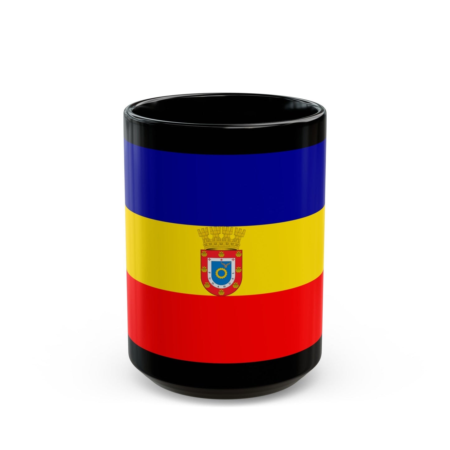 Flag of Pudahuel Chile - Black Coffee Mug-15oz-The Sticker Space