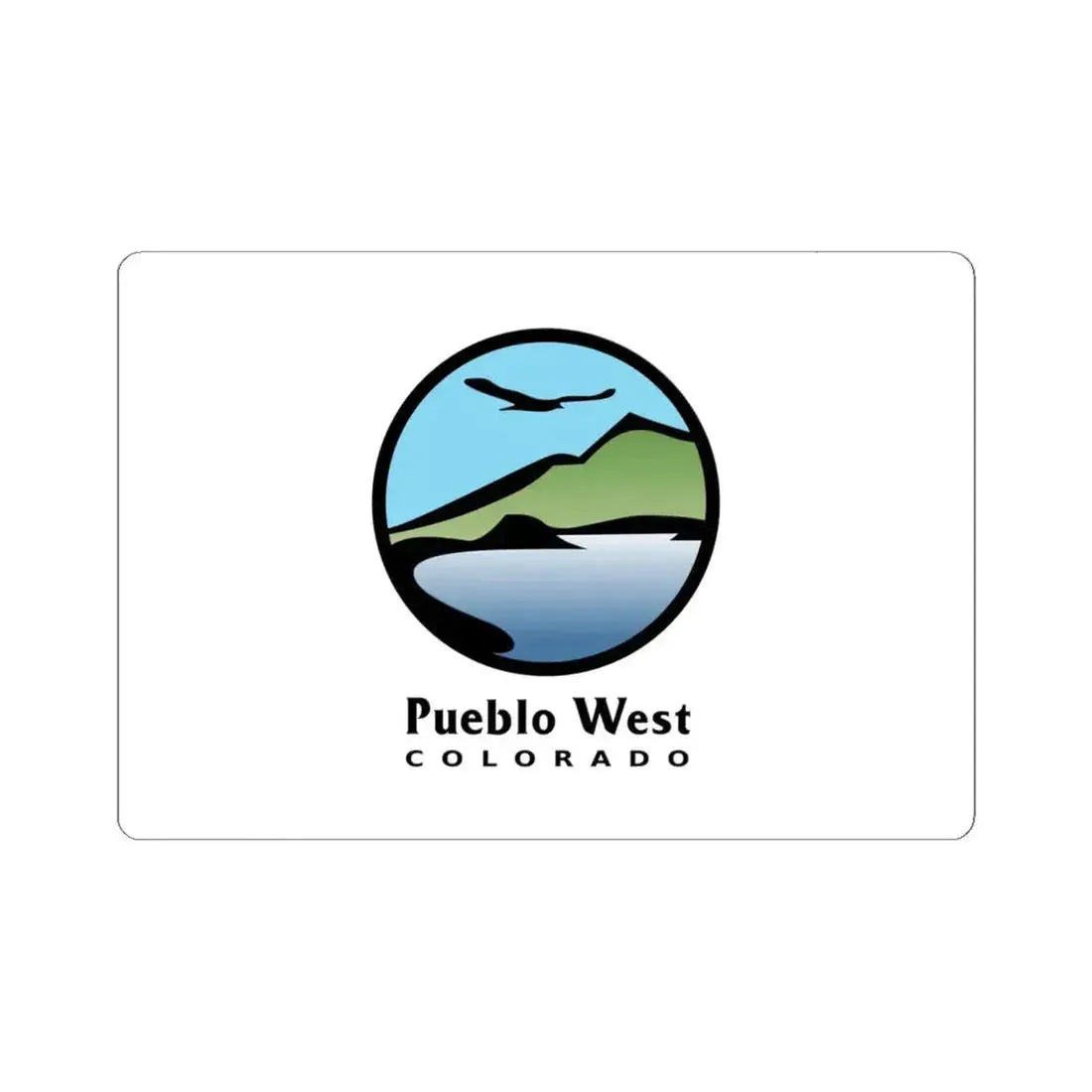 Flag of Pueblo West Colorado (United States) STICKER Vinyl Kiss-Cut Decal 6 Inch White - The Sticker Space