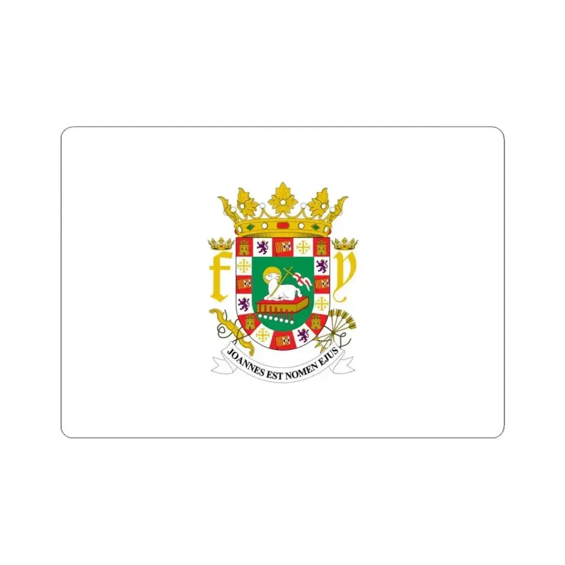 Flag of Puerto Rico Governor (United States) STICKER Vinyl Kiss-Cut Decal 4 Inch White - The Sticker Space