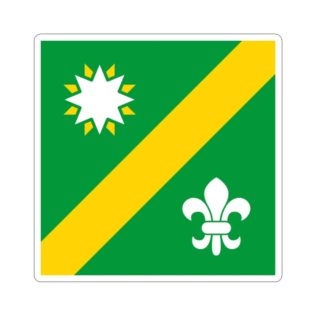 Flag of Pukhova (Ukraine) STICKER Vinyl Kiss-Cut Decal 2 Inch White - The Sticker Space