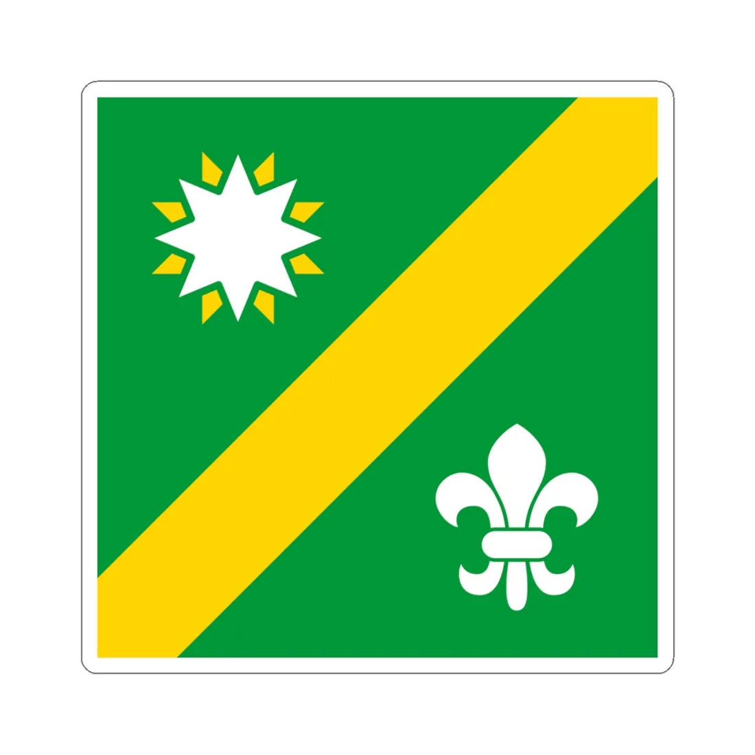 Flag of Pukhova (Ukraine) STICKER Vinyl Kiss-Cut Decal 4 Inch White - The Sticker Space