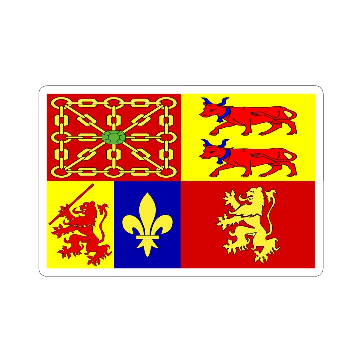 Flag of Pyrénées Atlantiques France STICKER Vinyl Die-Cut Decal-4 Inch-The Sticker Space