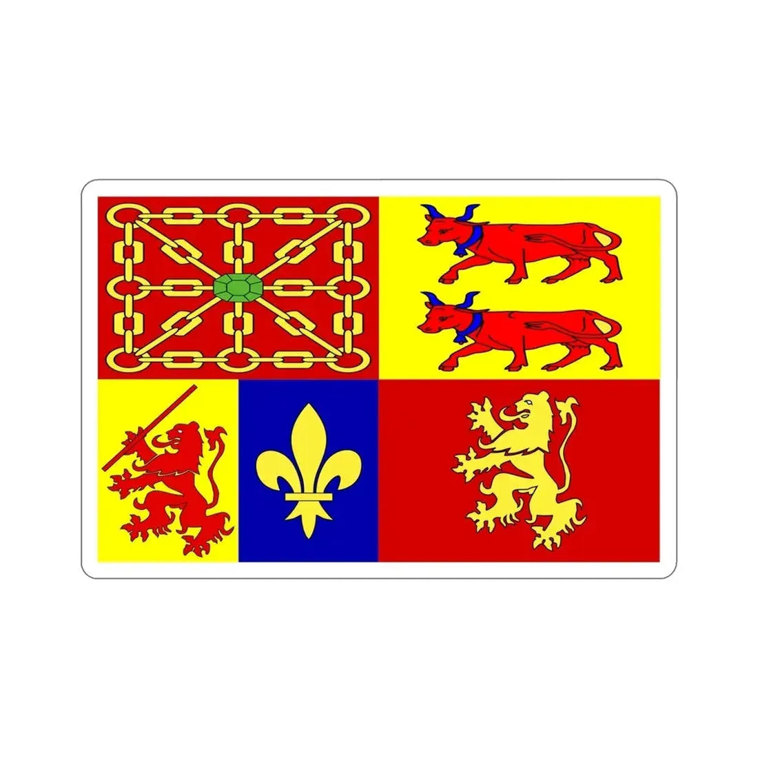 Flag of Pyrénées Atlantiques France STICKER Vinyl Die-Cut Decal 5 Inch - The Sticker Space