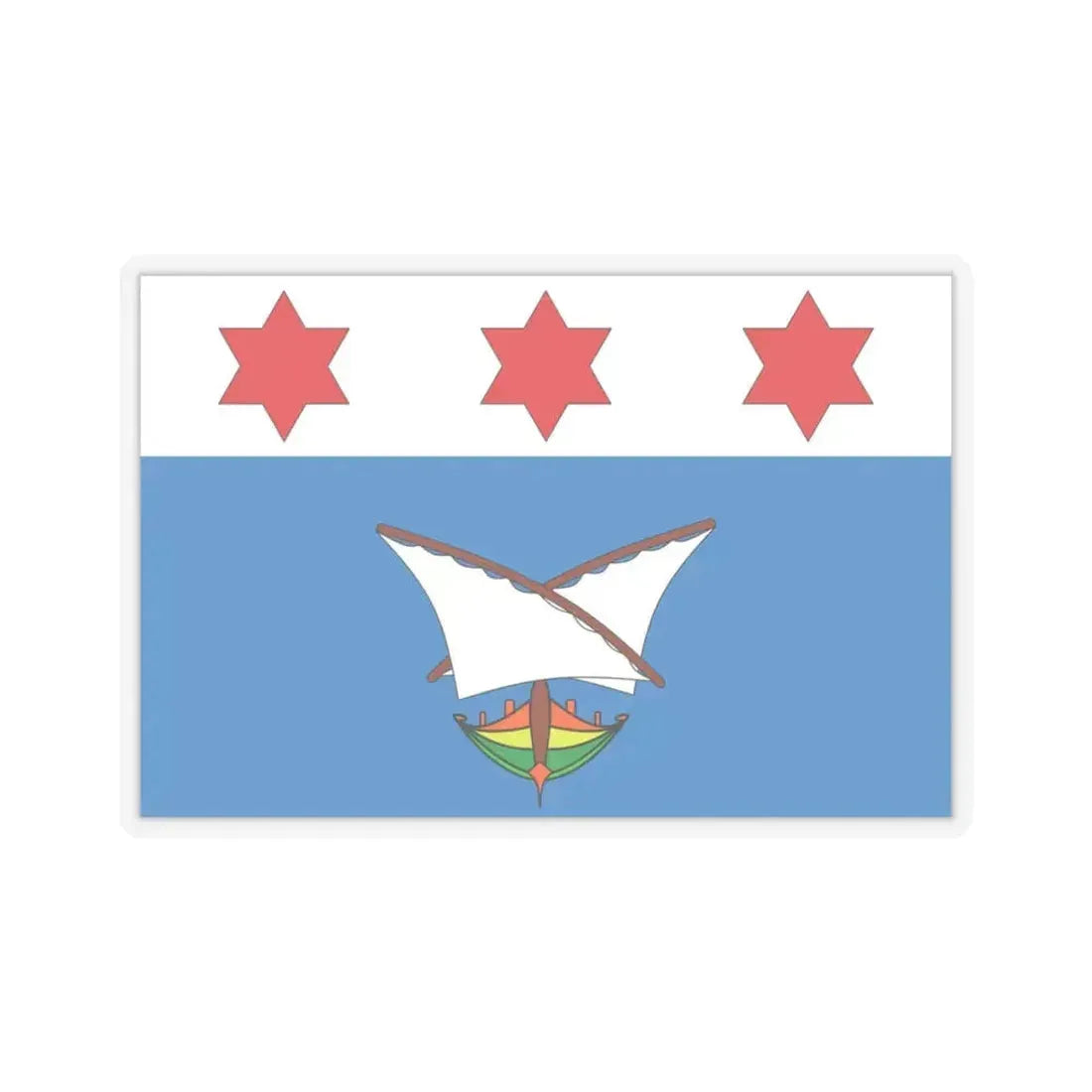 Flag of Qala Malta - STICKER Vinyl Kiss-Cut Decal 3 Inch Transparent - The Sticker Space