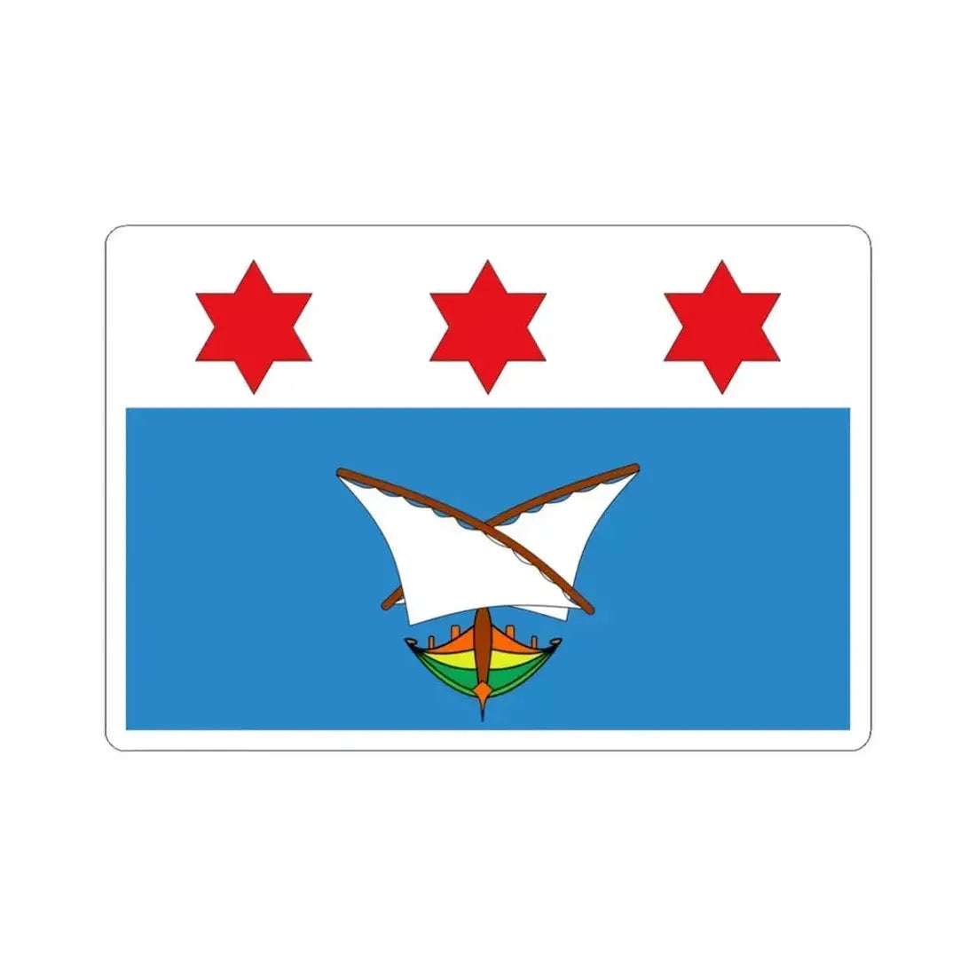 Flag of Qala Malta - STICKER Vinyl Kiss-Cut Decal 3 Inch White - The Sticker Space