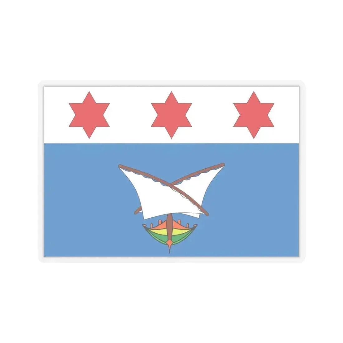 Flag of Qala Malta - STICKER Vinyl Kiss-Cut Decal 4 Inch Transparent - The Sticker Space