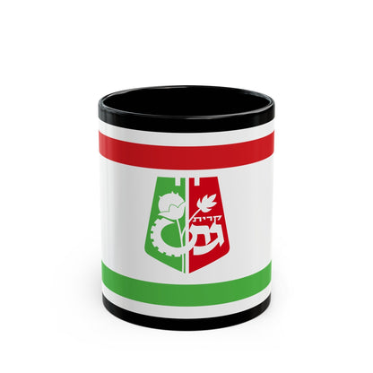 Flag of Qiryat Gat Israel - Black Coffee Mug-11oz-The Sticker Space