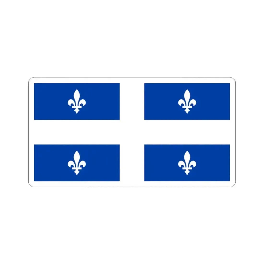 Flag of Quebec 1-2 (Canada) STICKER Vinyl Kiss-Cut Decal 2 Inch White - The Sticker Space