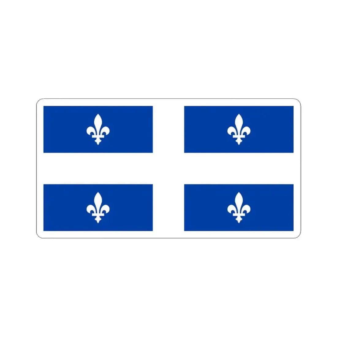 Flag of Quebec 1-2 (Canada) STICKER Vinyl Kiss-Cut Decal 3 Inch White - The Sticker Space