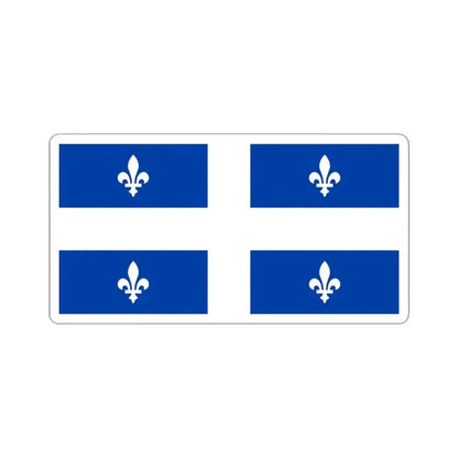 Flag of Quebec 1-2 (Canada) STICKER Vinyl Kiss-Cut Decal 3 Inch White - The Sticker Space