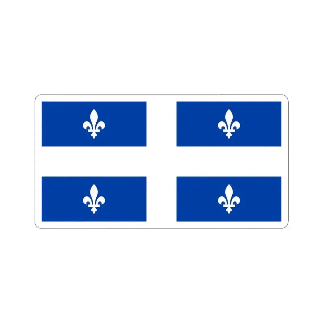 Flag of Quebec 1-2 (Canada) STICKER Vinyl Kiss-Cut Decal 4 Inch White - The Sticker Space