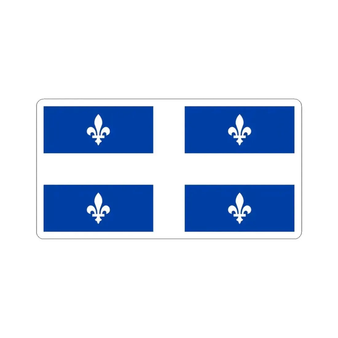 Flag of Quebec 1-2 (Canada) STICKER Vinyl Kiss-Cut Decal 6 Inch White - The Sticker Space