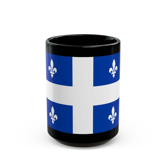 Flag of Quebec Canada - Black Coffee Mug-15oz-The Sticker Space