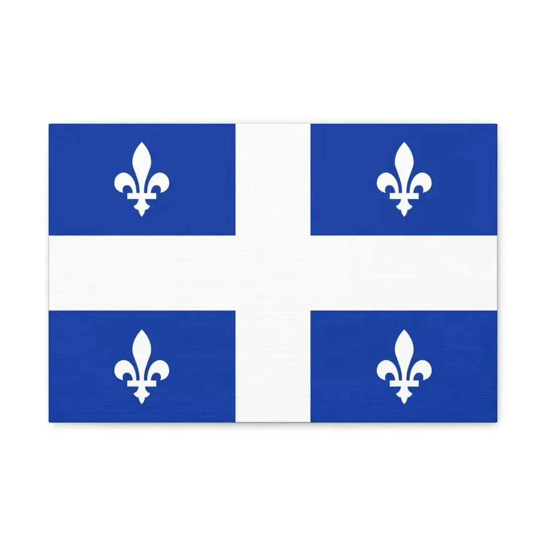 Flag of Quebec Canada - Canvas Wall Art 18″ x 12″ 1.25" - The Sticker Space