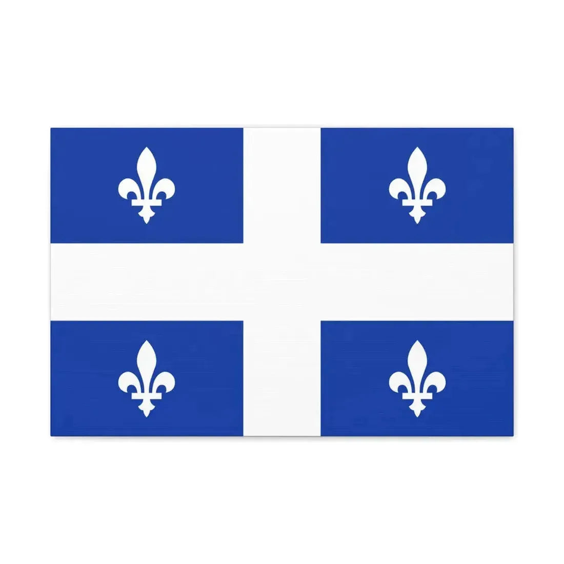 Flag of Quebec Canada - Canvas Wall Art 24″ x 16″ 1.25" - The Sticker Space