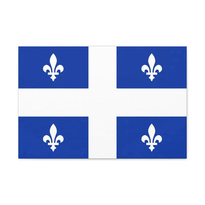 Flag of Quebec Canada - Canvas Wall Art 24″ x 16″ 1.25" - The Sticker Space