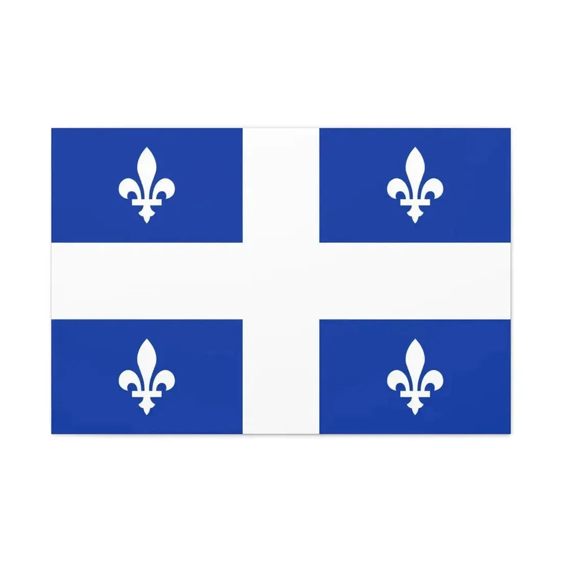Flag of Quebec Canada - Canvas Wall Art 36" x 24" 1.25" - The Sticker Space