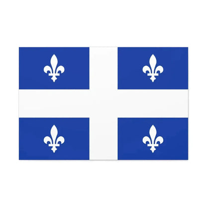 Flag of Quebec Canada - Canvas Wall Art 36" x 24" 1.25" - The Sticker Space