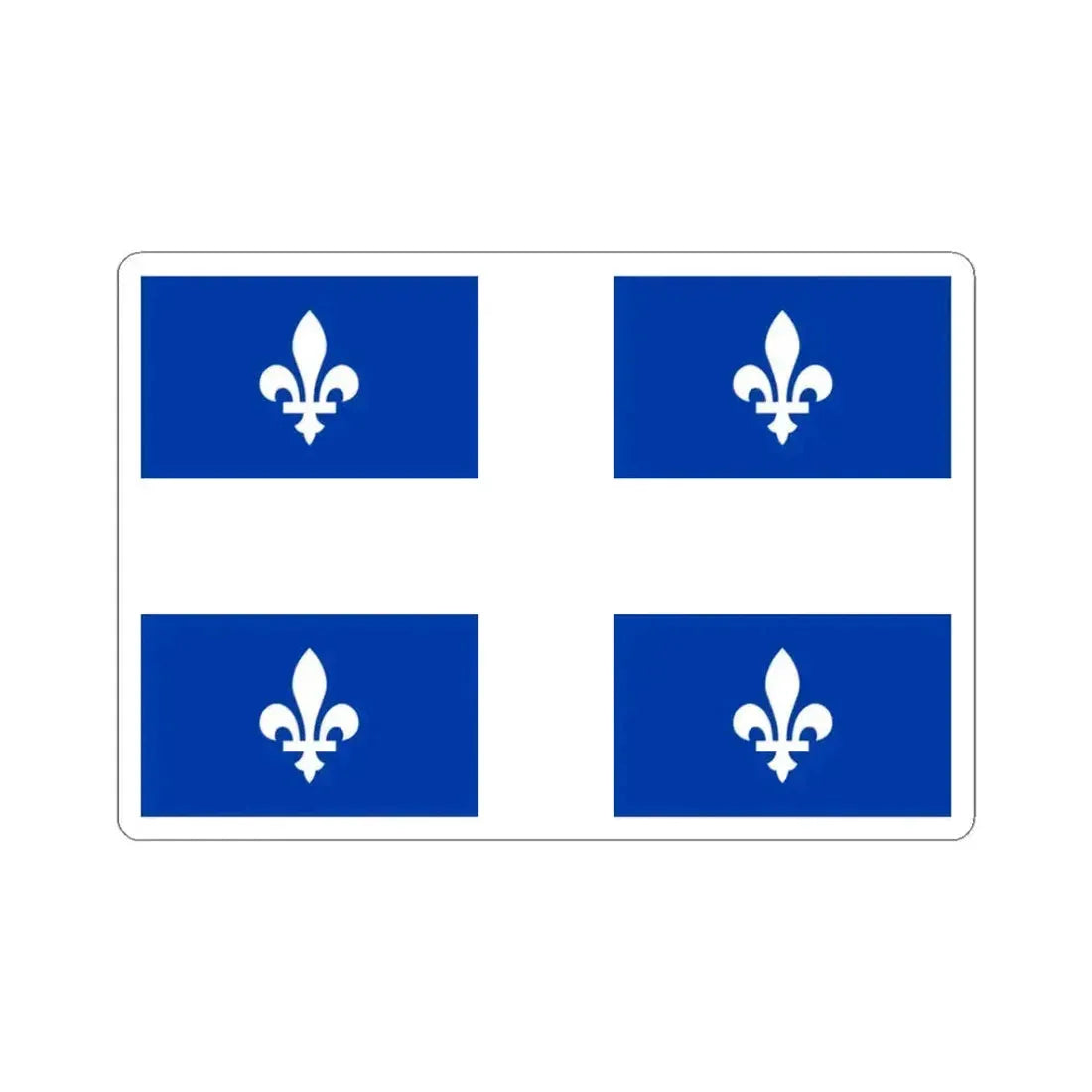 Flag of Quebec Canada - STICKER Vinyl Kiss-Cut Decal 3 Inch White - The Sticker Space