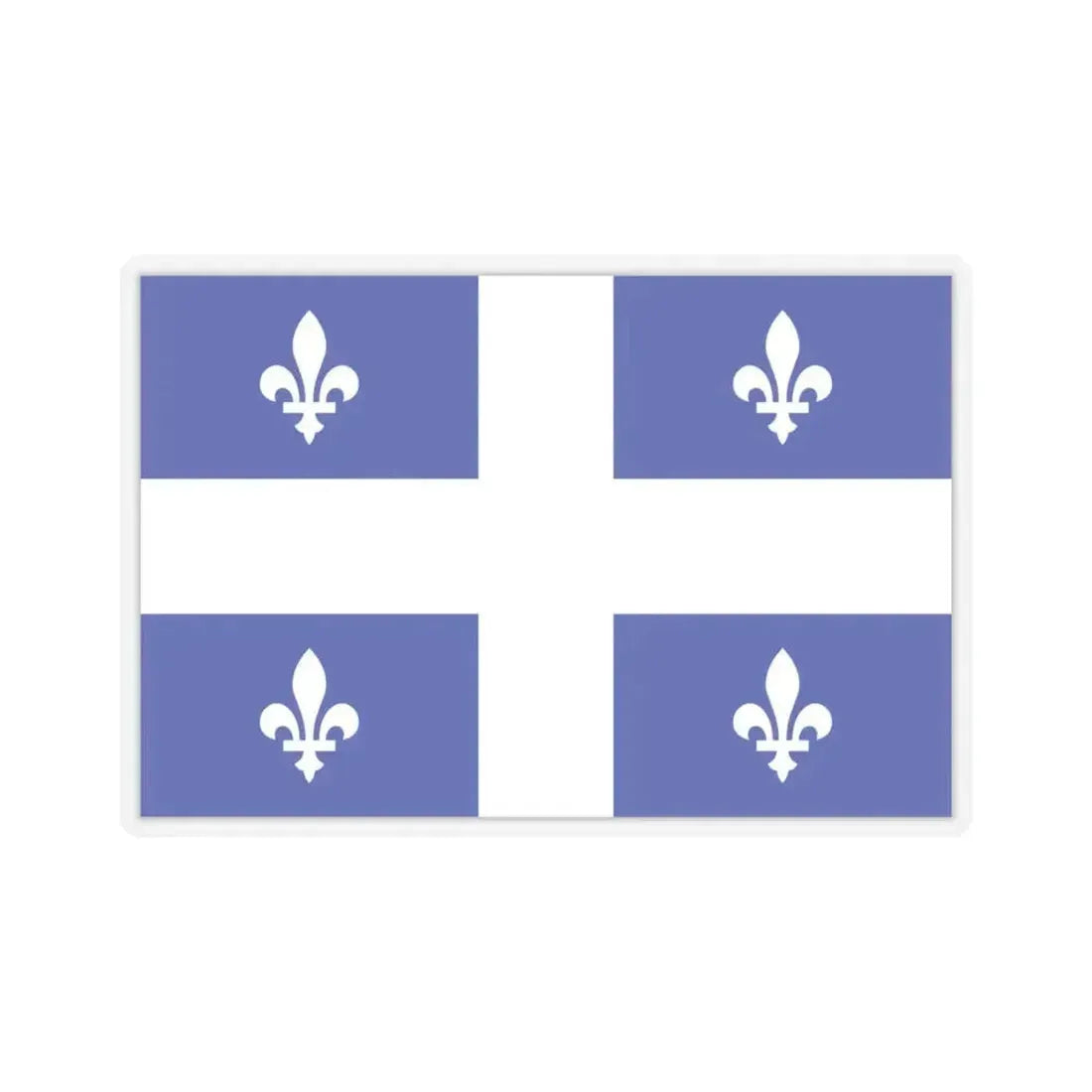 Flag of Quebec Canada - STICKER Vinyl Kiss-Cut Decal 4 Inch Transparent - The Sticker Space