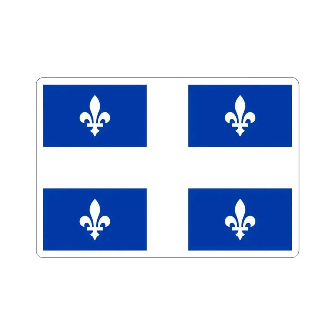 Flag of Quebec Canada - STICKER Vinyl Kiss-Cut Decal 4 Inch White - The Sticker Space