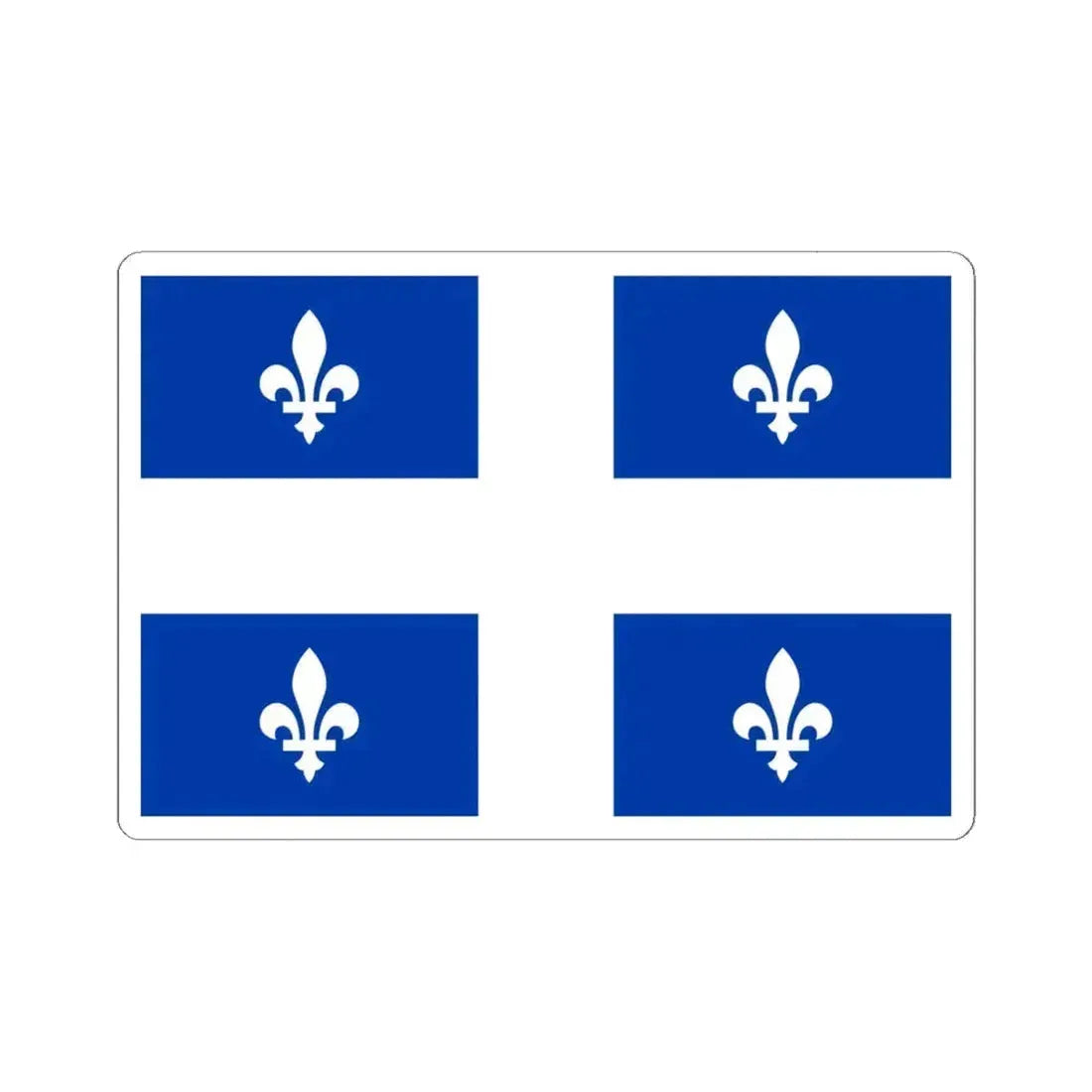 Flag of Quebec Canada - STICKER Vinyl Kiss-Cut Decal 6 Inch White - The Sticker Space