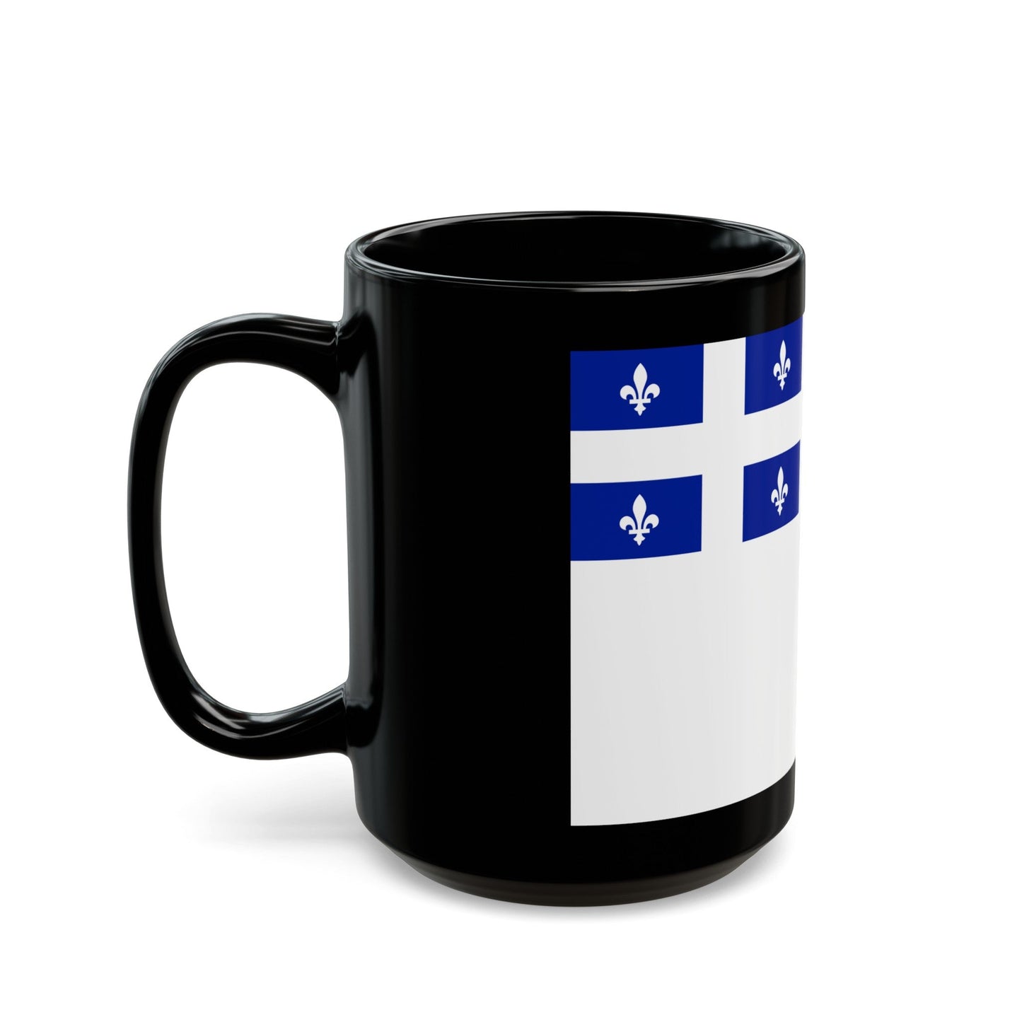 Flag of Quebec City 1967 to 1987 Canada - Black Coffee Mug-The Sticker Space